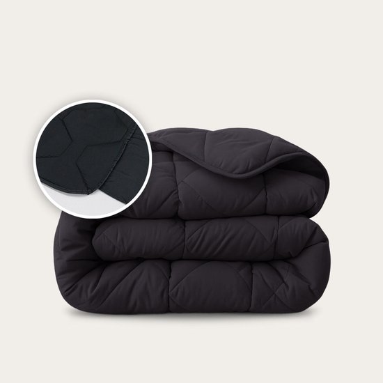 HappyBed dekbed zonder overtrek met instopstrook 160x200 Black
